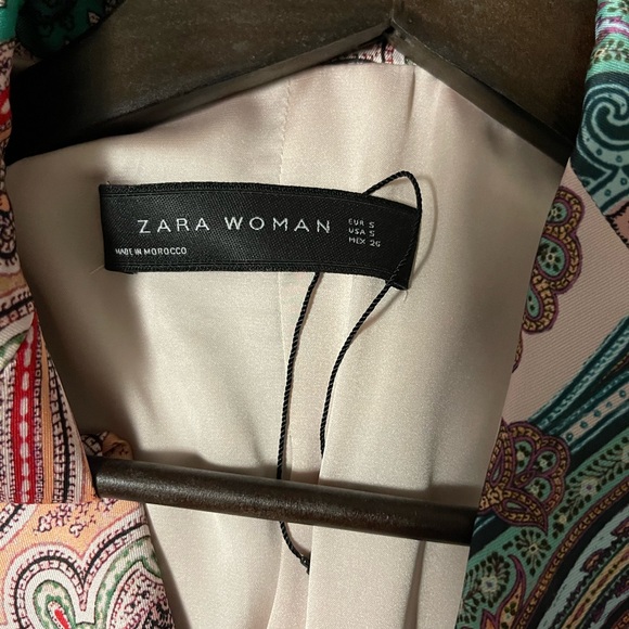 Zara paisley print satin blazer Sz S - Picture 6 of 6